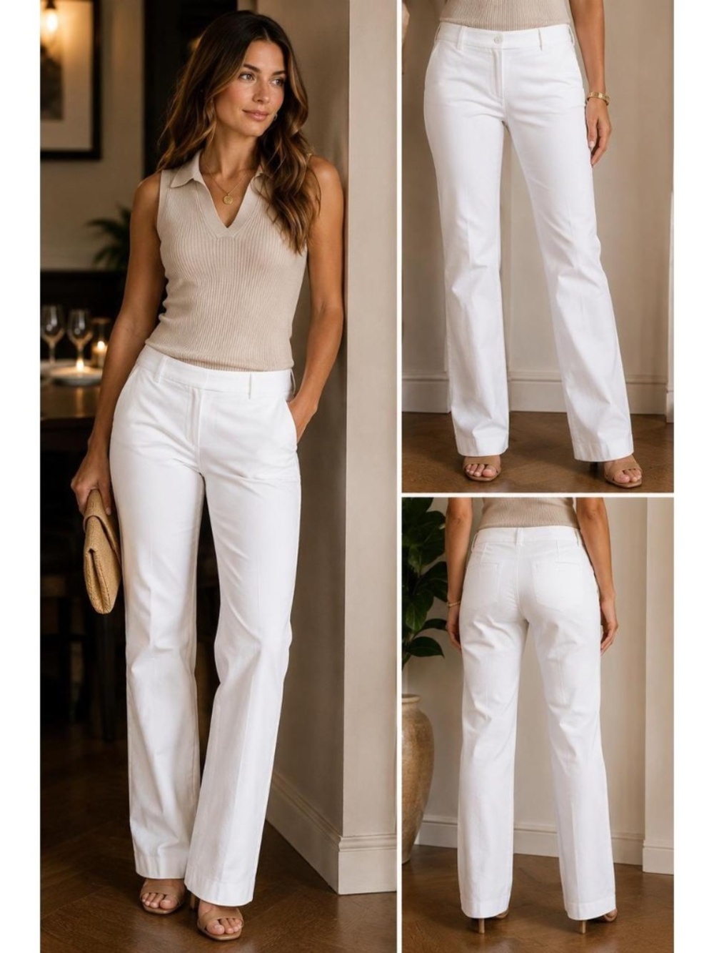Banana Republic Martin Fit White Pant, New with Tags